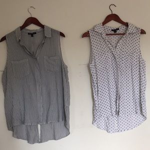 Sleeveless button down shirts